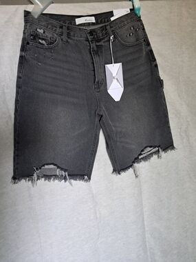 KanCan Black Distressed Denim Jean Shorts